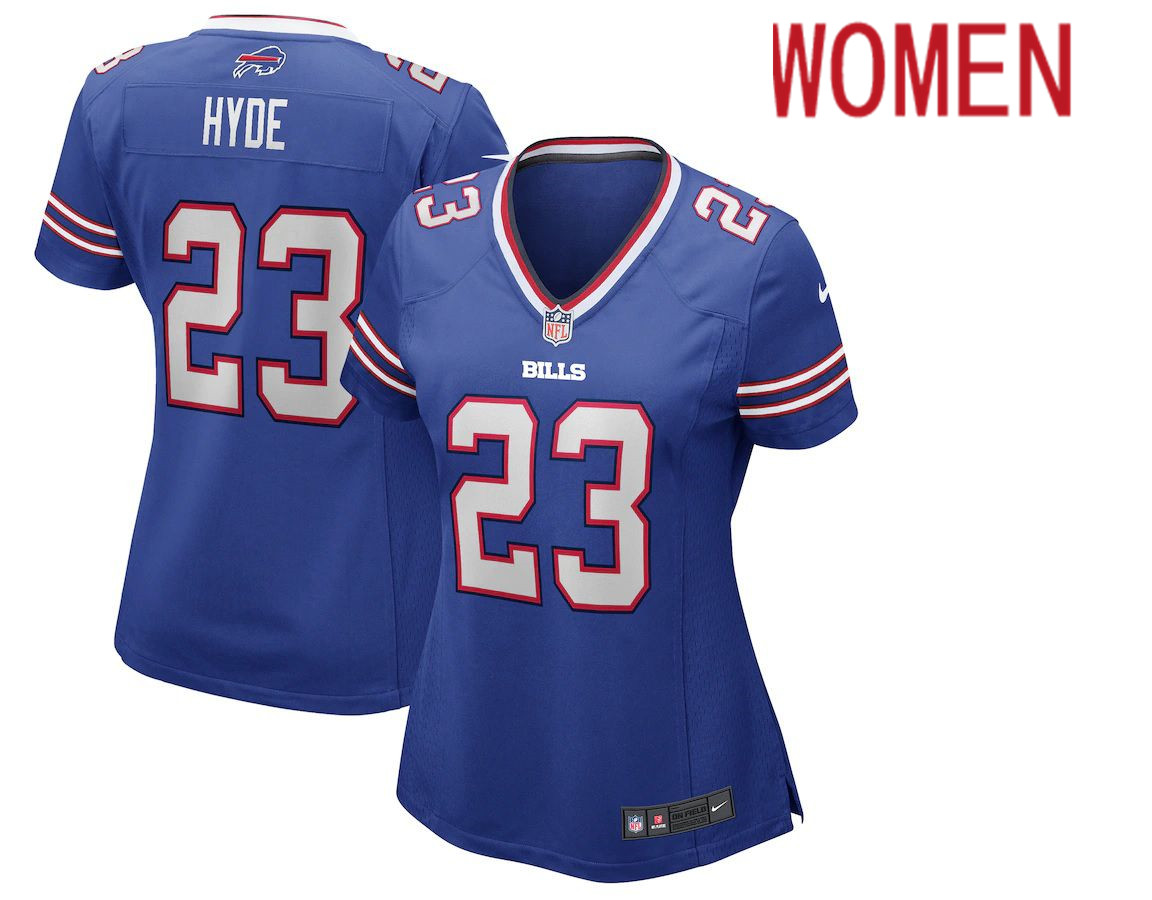 Women Buffalo Bills #23 Micah Hyde Royal Nike Game NFL Jersey->women nfl jersey->Women Jersey